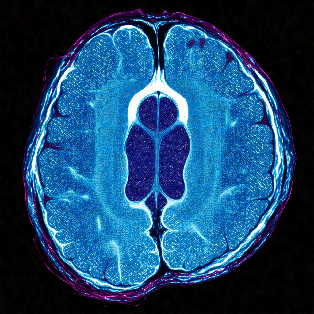 Close-up of a blue brain, showcasing the intricate detail...