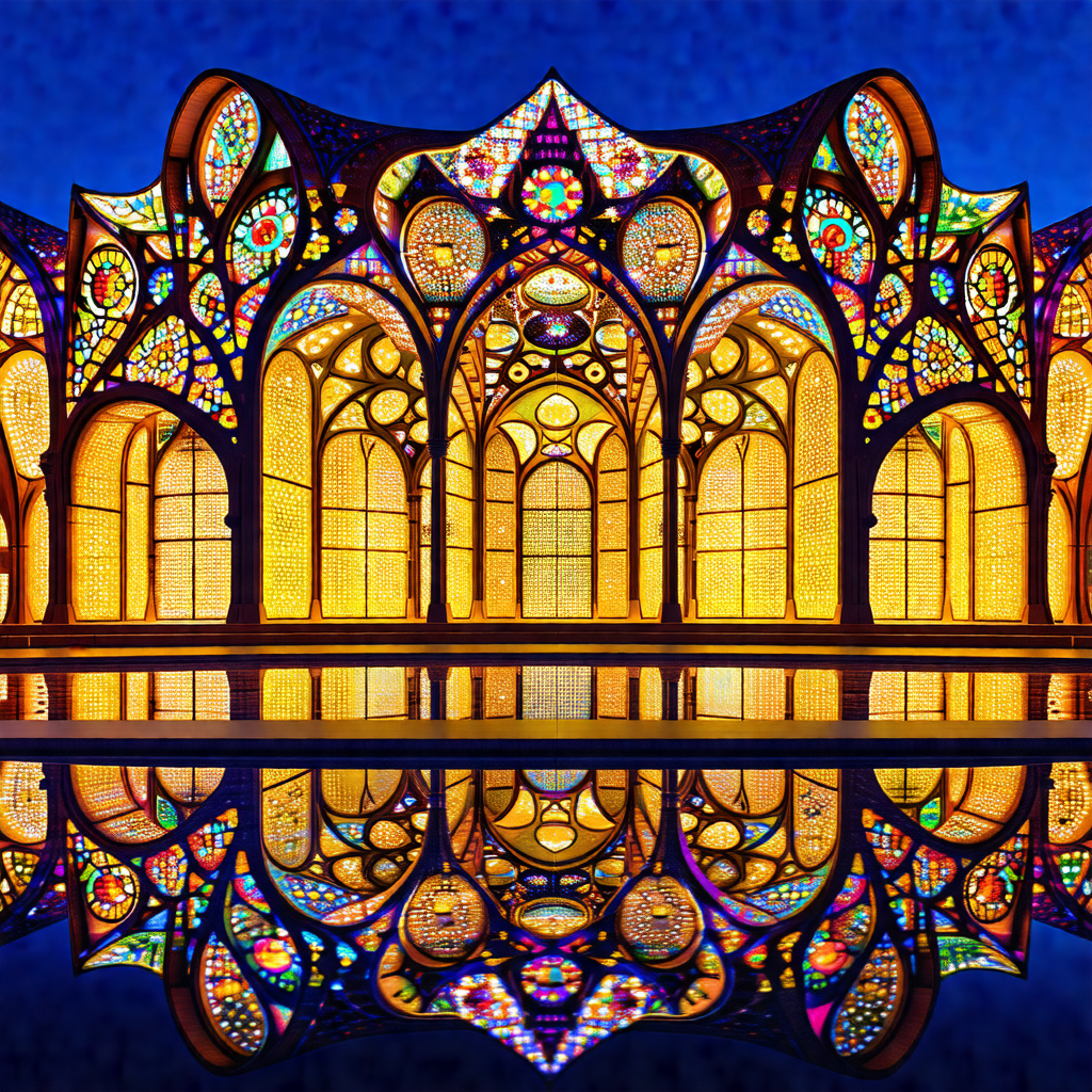 Large, ornate building with a beautiful stained glass window
