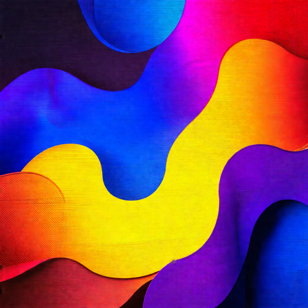 Colorful collage of various shapes and colors