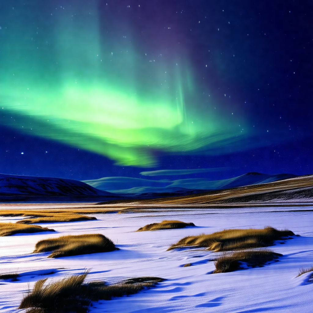 Captures a beautiful night scene with a sky filled with v...