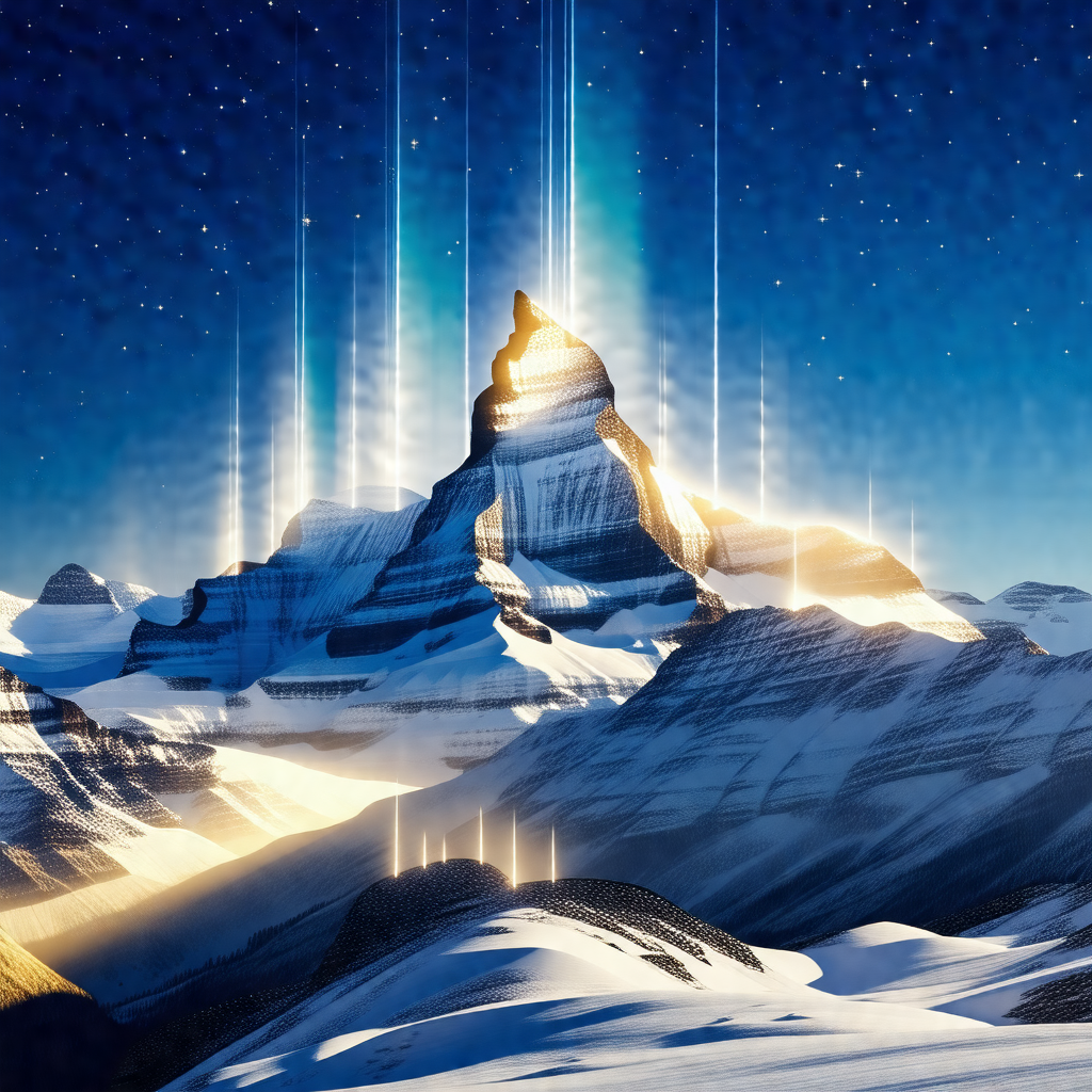 Majestic mountain with a snow-covered peak