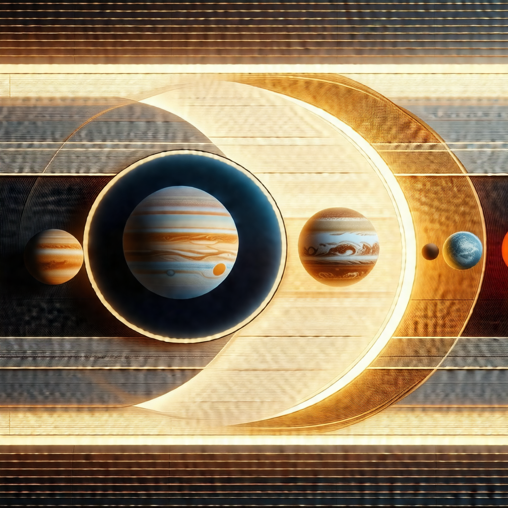 Colorful and detailed illustration of the solar system