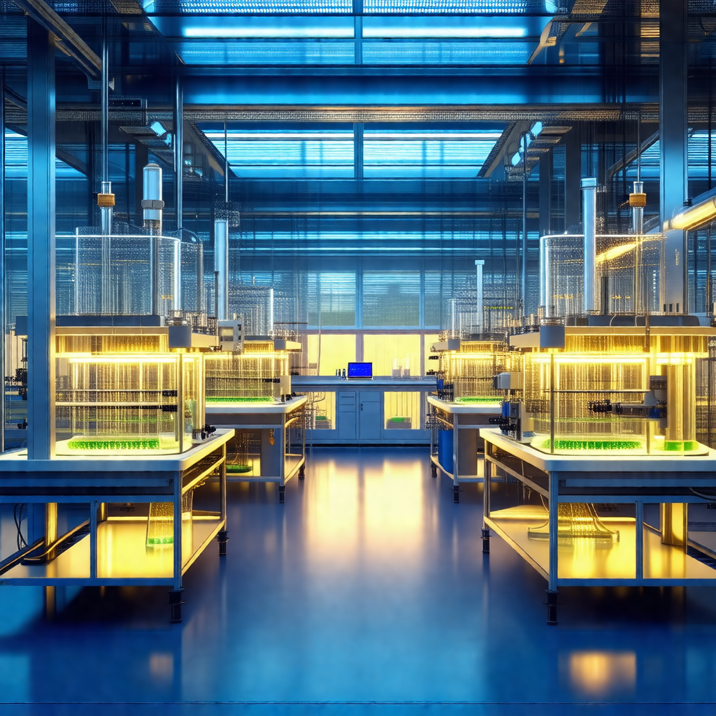 Large, well-lit room with a blue-lit atmosphere
