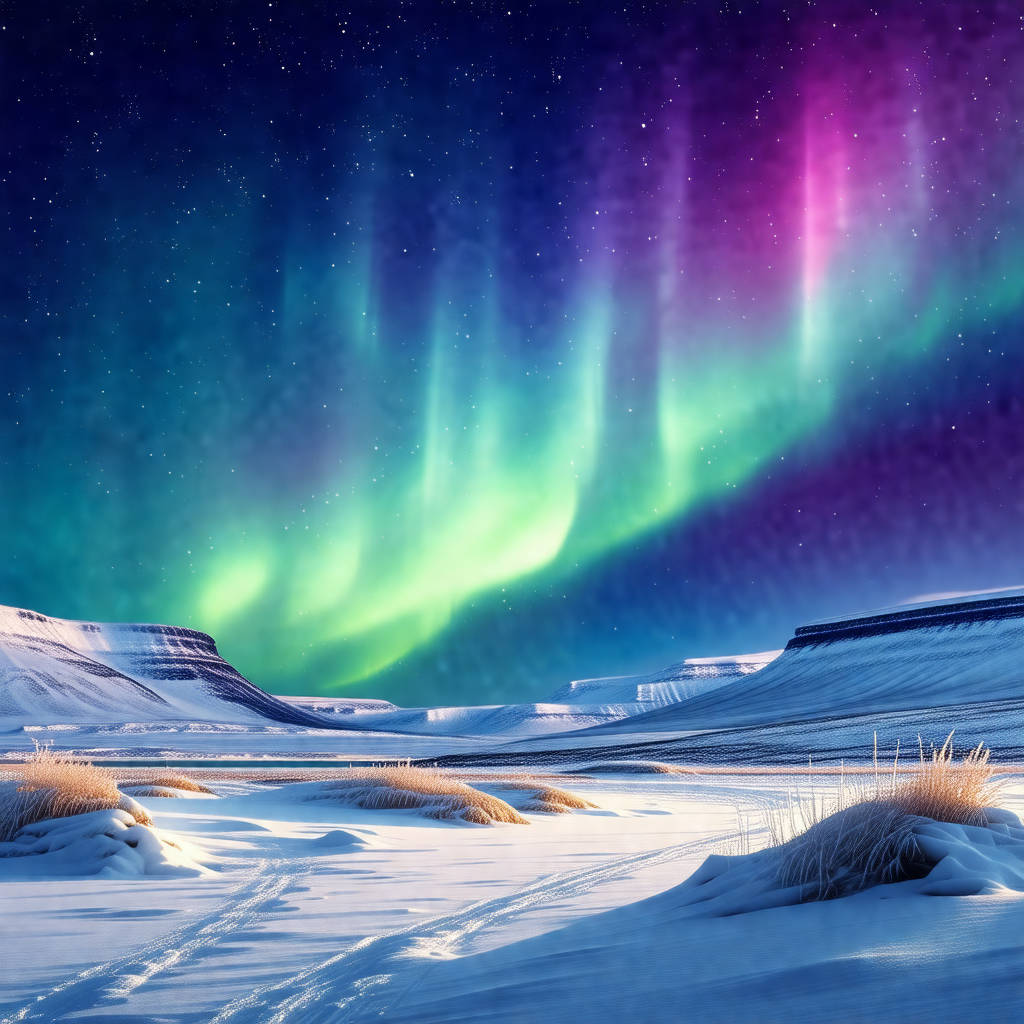 Captures a beautiful night scene with a sky filled with v...