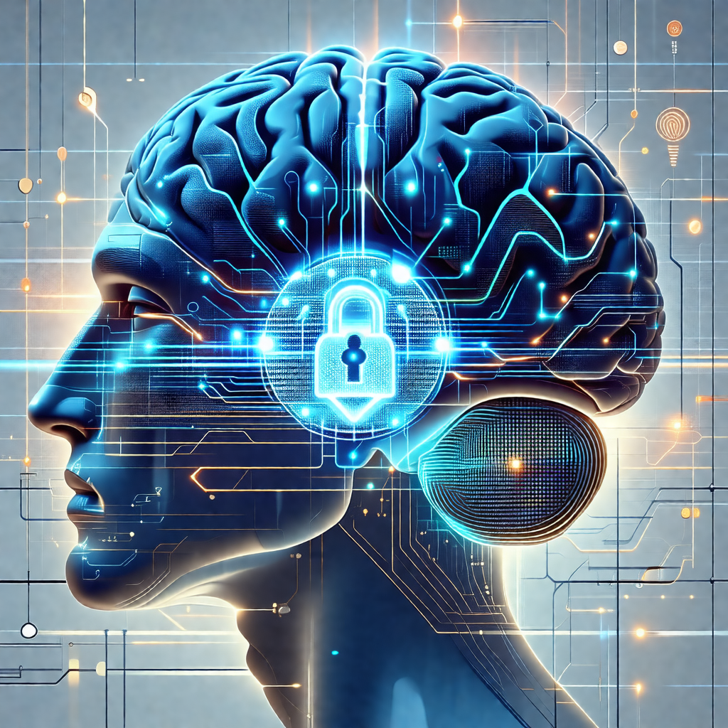 Close-up of a human head with a blue and white background