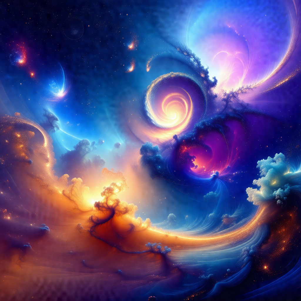 Vibrant and colorful painting of a galaxy