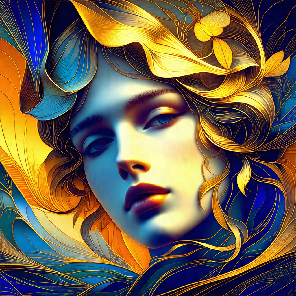 Beautiful woman with long, flowing hair
