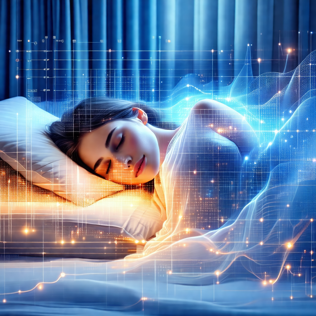 Woman lying in bed, sleeping peacefully