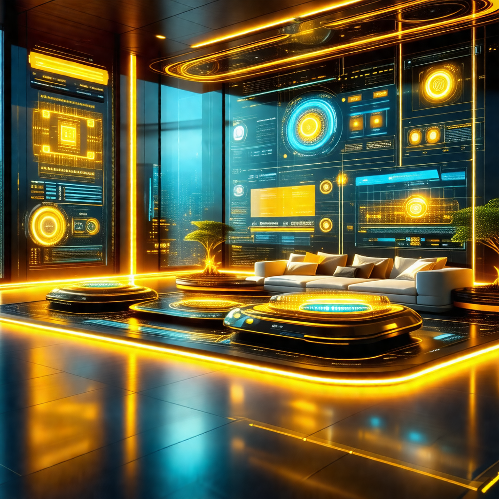 Futuristic living room with a modern design