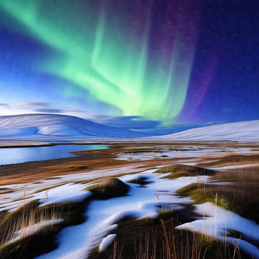 Captures a beautiful scene of a snow-covered mountain ran...