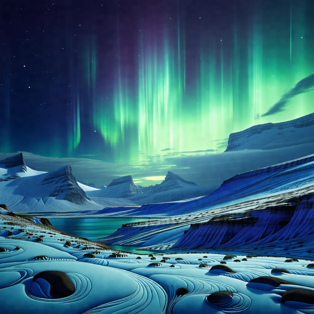 Beautiful night scene with a mountain range in the backgr...