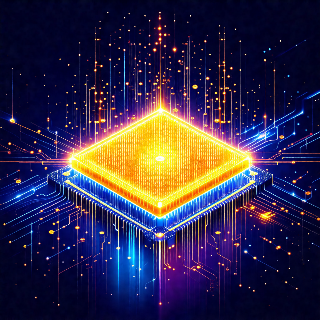 Brightly lit, three-dimensional object that resembles a s...