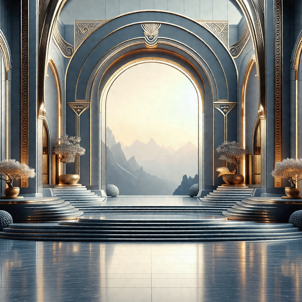 Grand and majestic palace with a large, open doorway