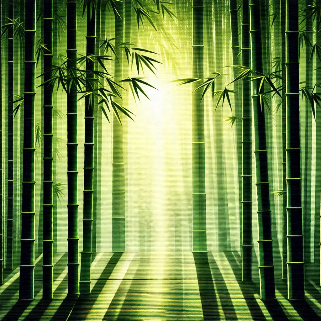 Serene scene of a forest with a pathway leading through t...