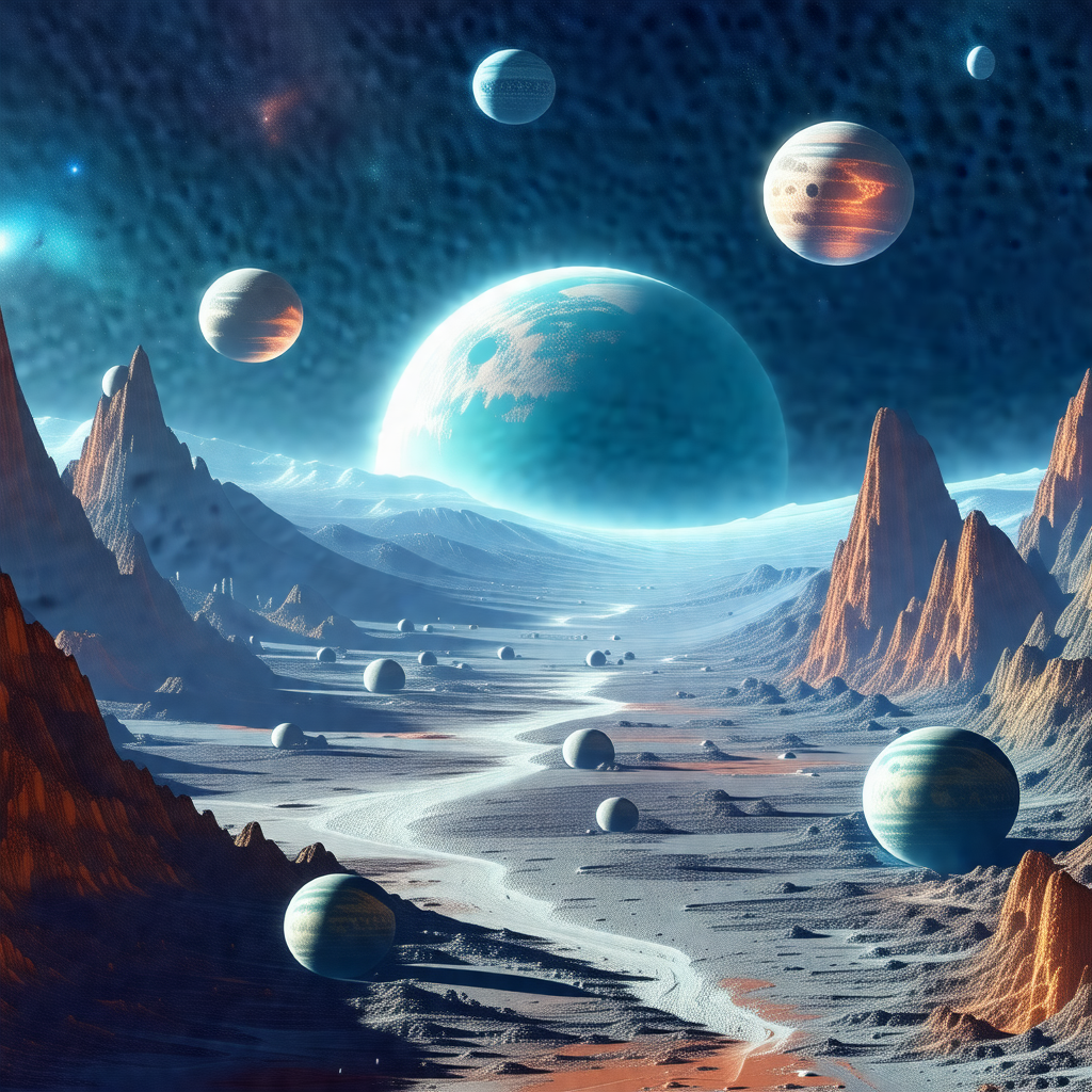 Beautifully detailed space scene with a variety of celest...