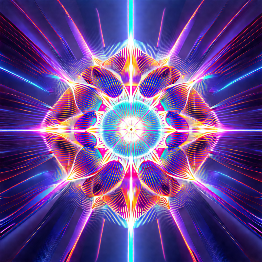 Vibrant and colorful flower-like pattern, likely a kaleid...