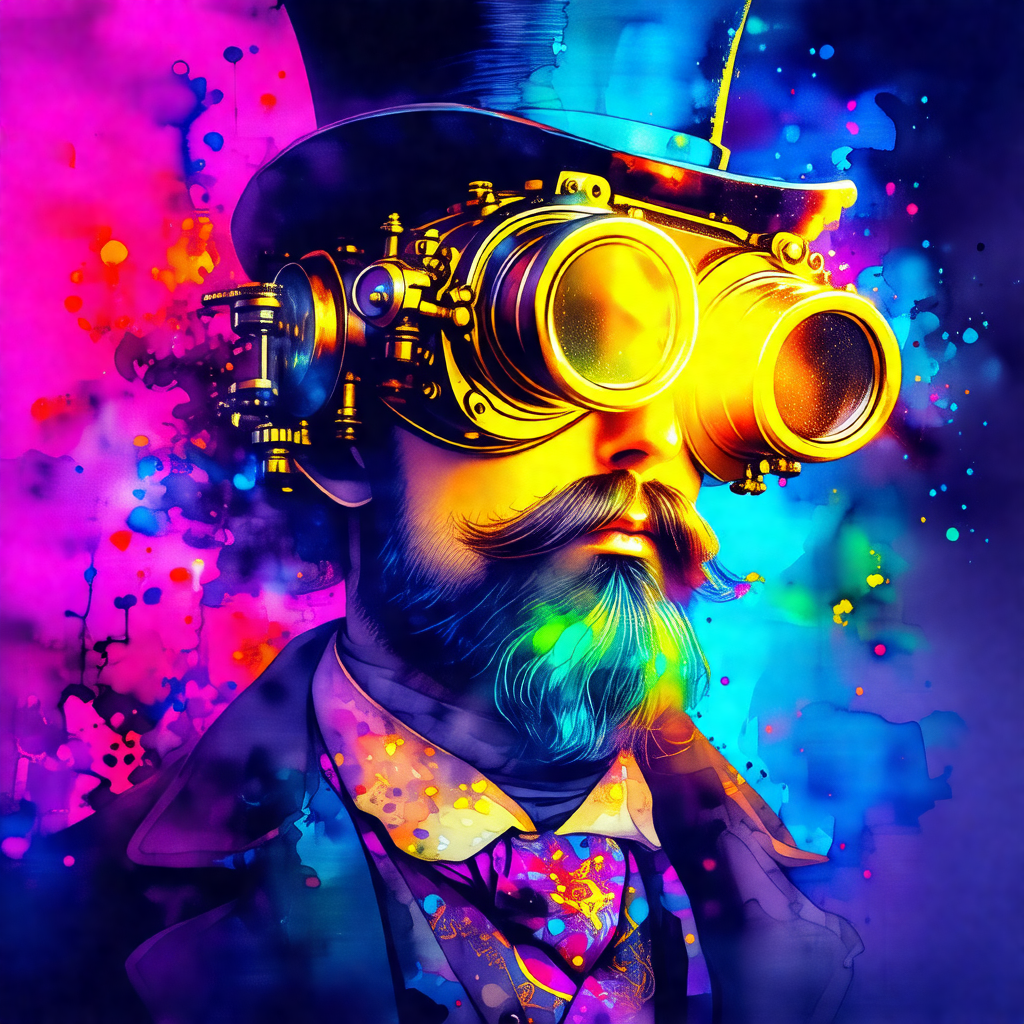 Man wearing a top hat and glasses, giving him a distincti...