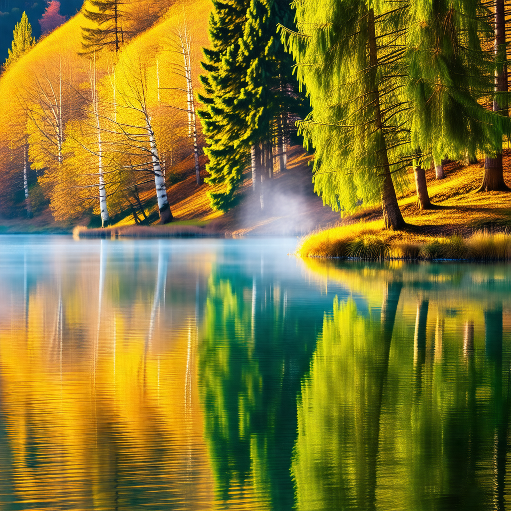 Serene lake surrounded by a forest