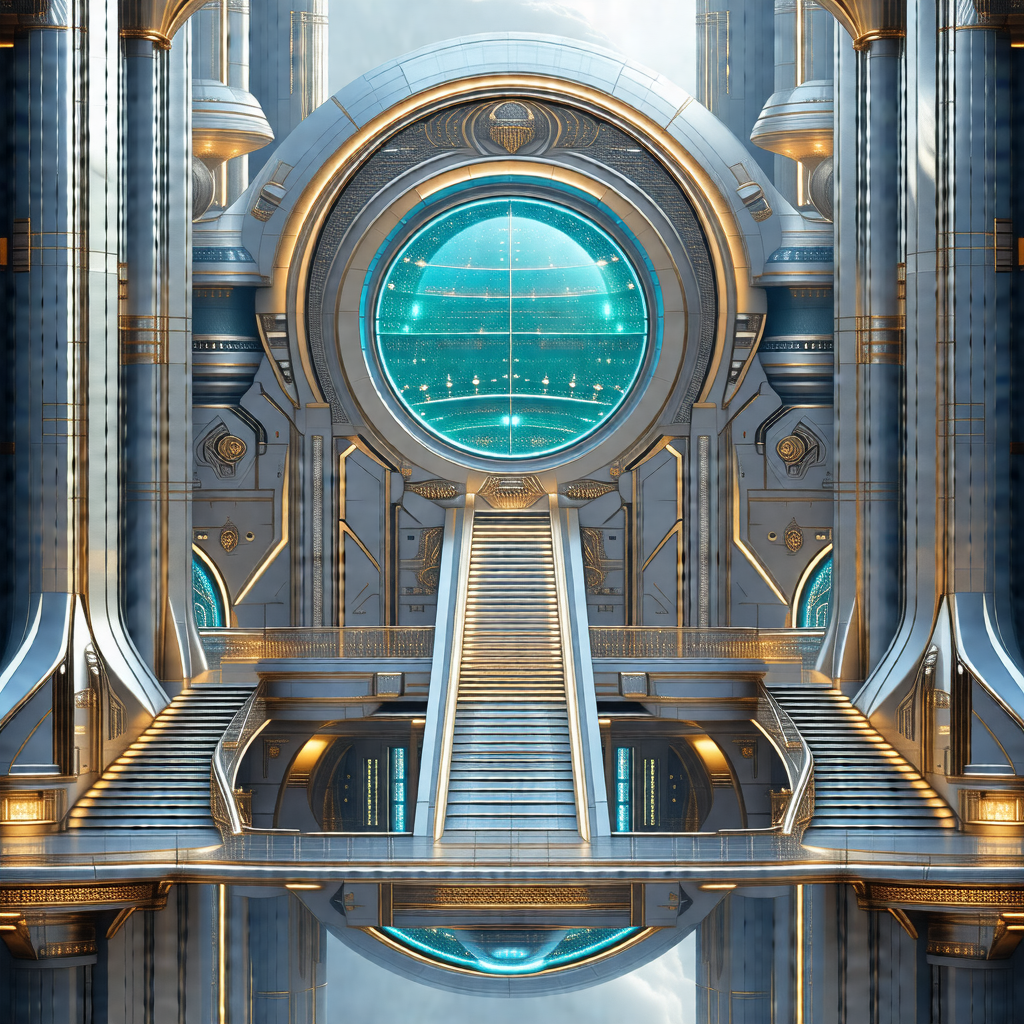 Computer-generated (cgi) rendering of a large, futuristic...