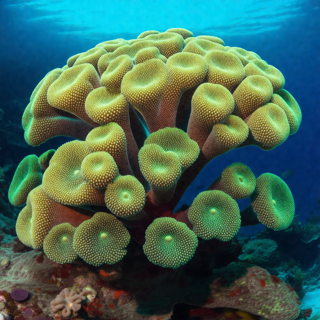 Vibrant coral reef with a variety of colorful coral and s...