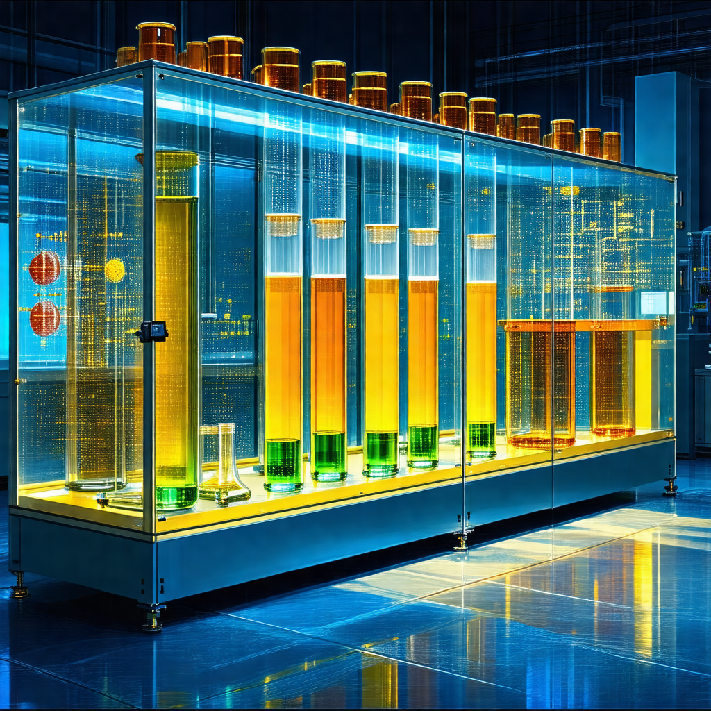 Large display case filled with various scientific instrum...