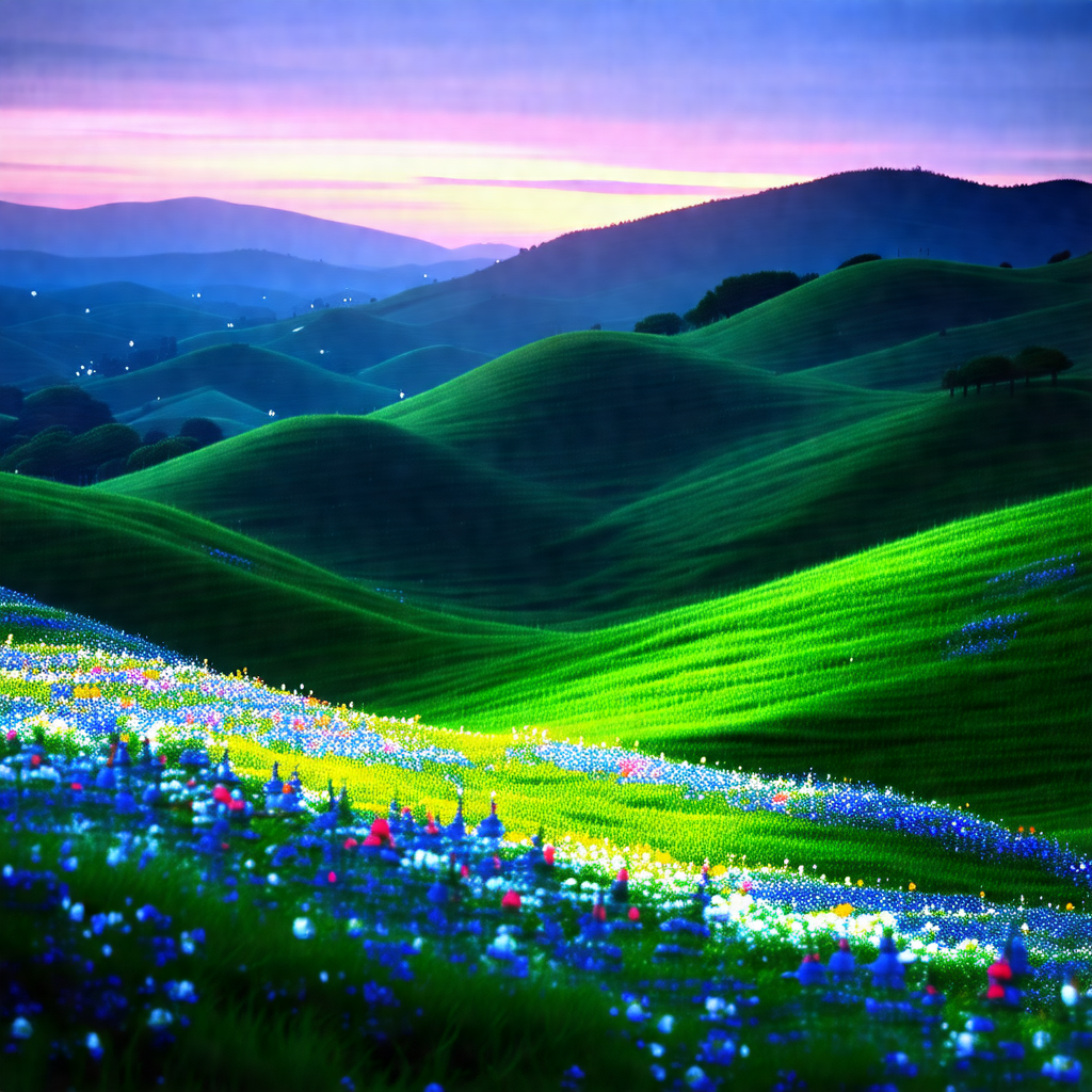 Lush green hillside with a beautiful view of a valley