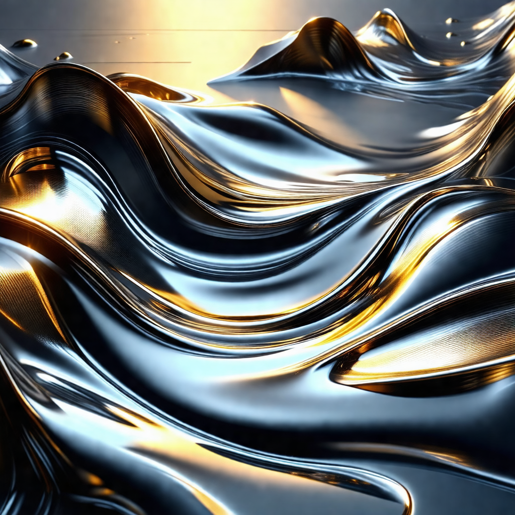 Large, shiny, and reflective surface that appears to be a...