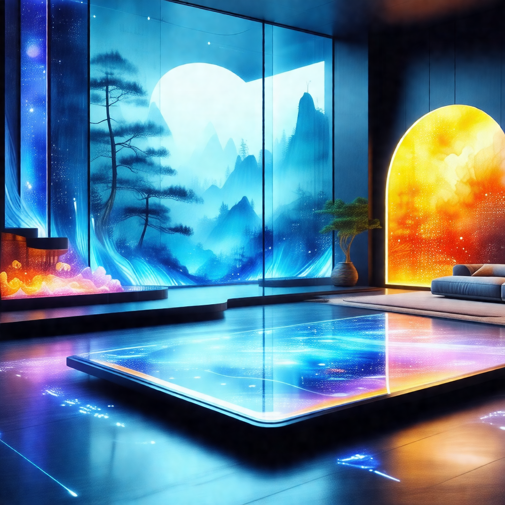 Large, open room with a futuristic design
