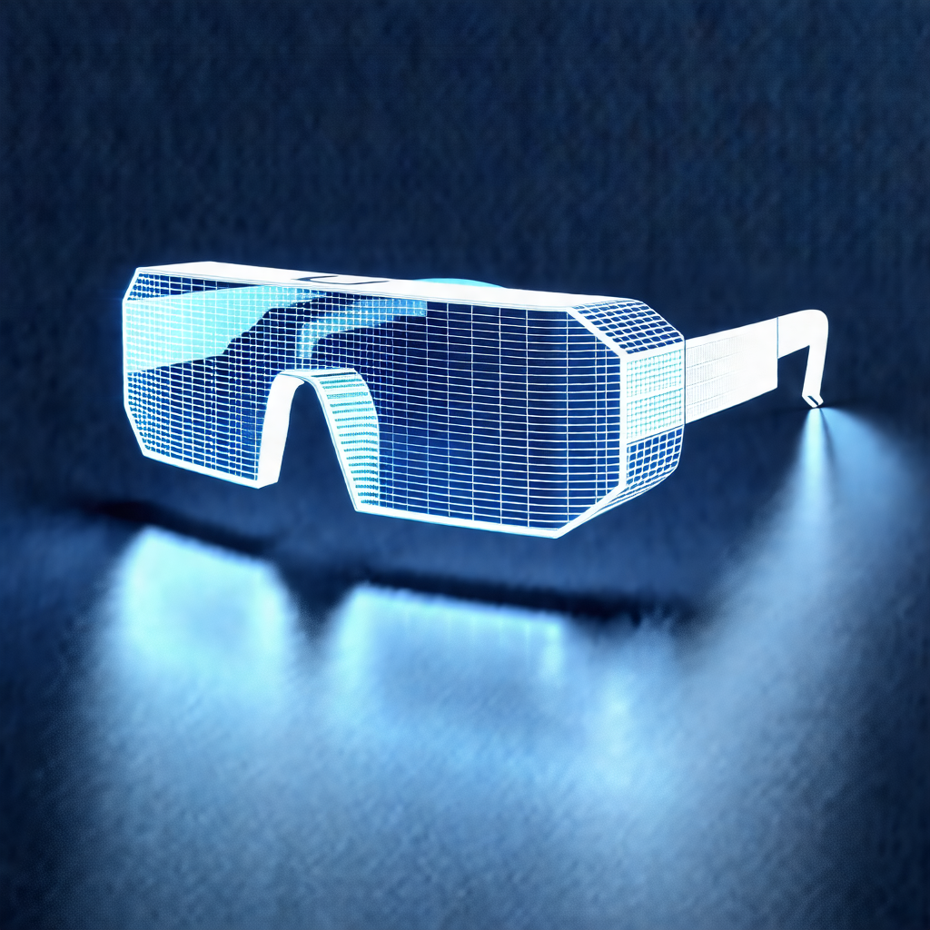 Pair of glasses with a blue tint, placed on a table