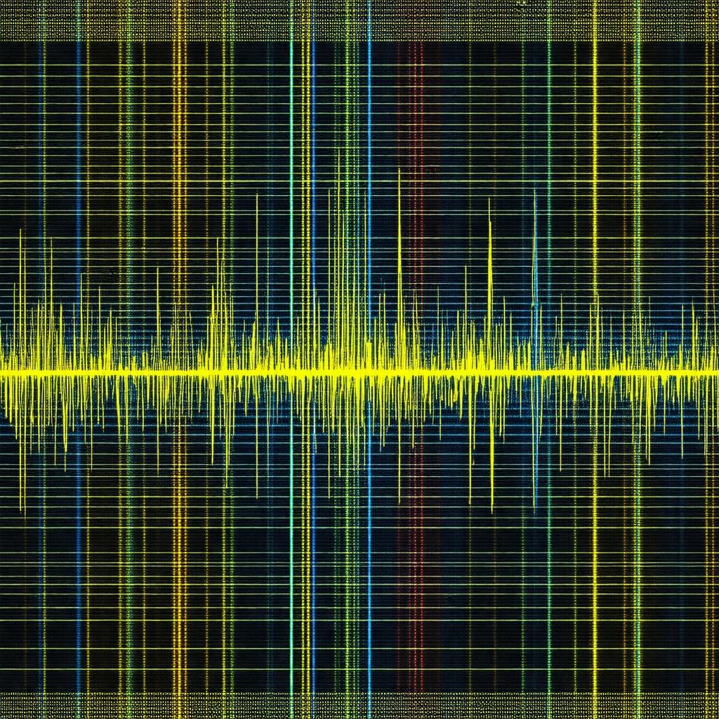 Yellow and blue waveform, which appears to be a sound wave