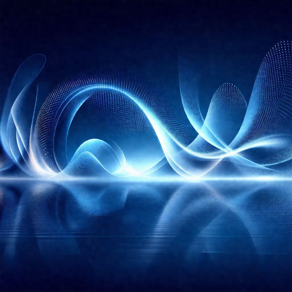 Blue and white artistic representation of a water surface