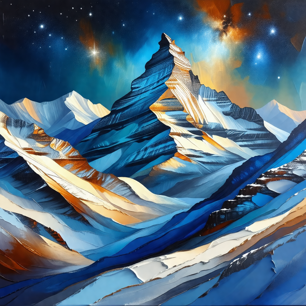 Majestic mountain with a snow-covered peak