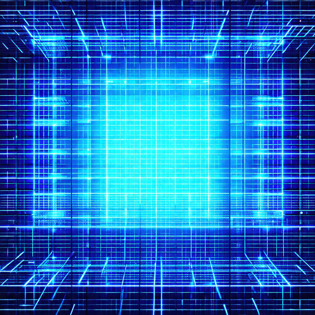 Close-up of a blue and white grid pattern