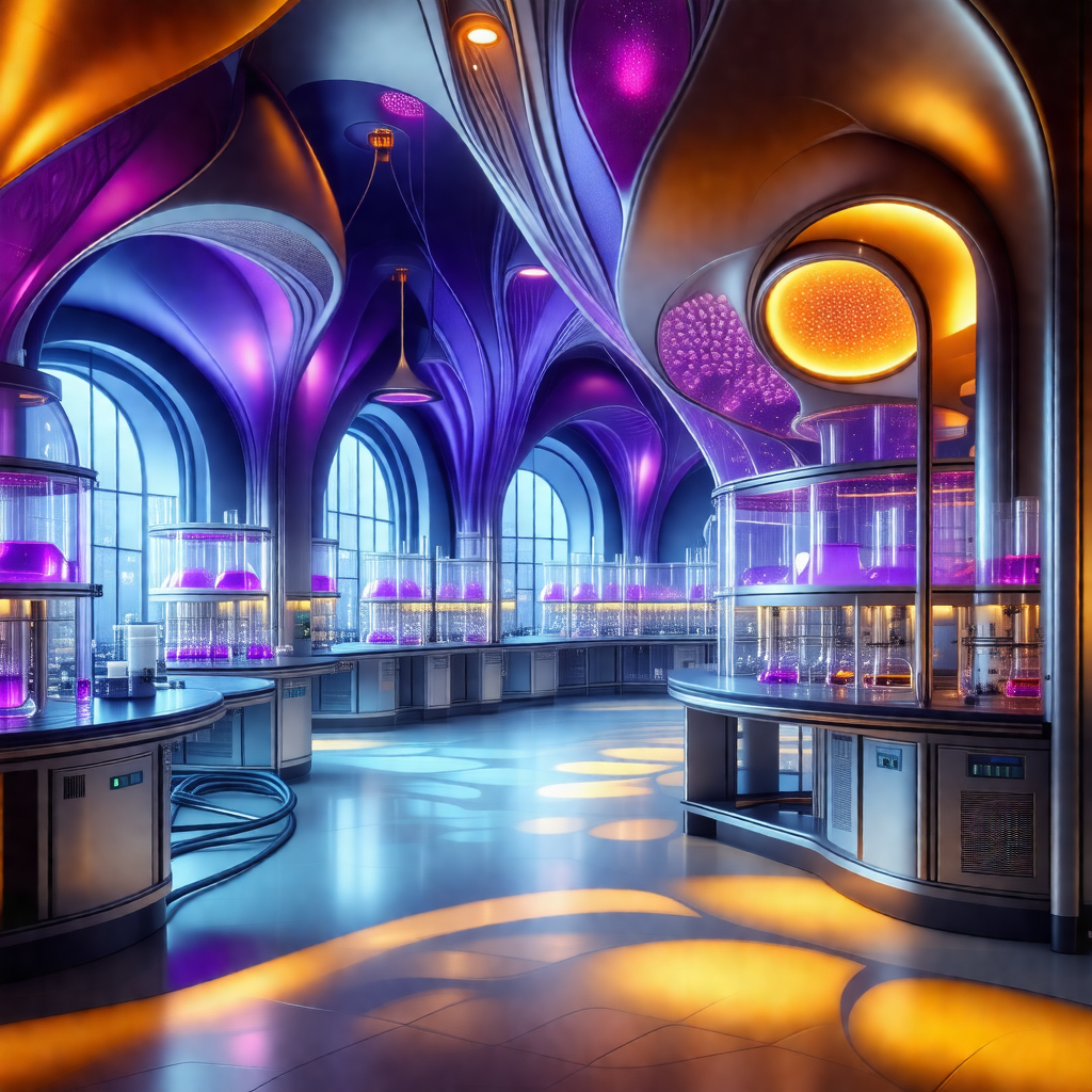 Large, well-lit laboratory with a variety of equipment an...
