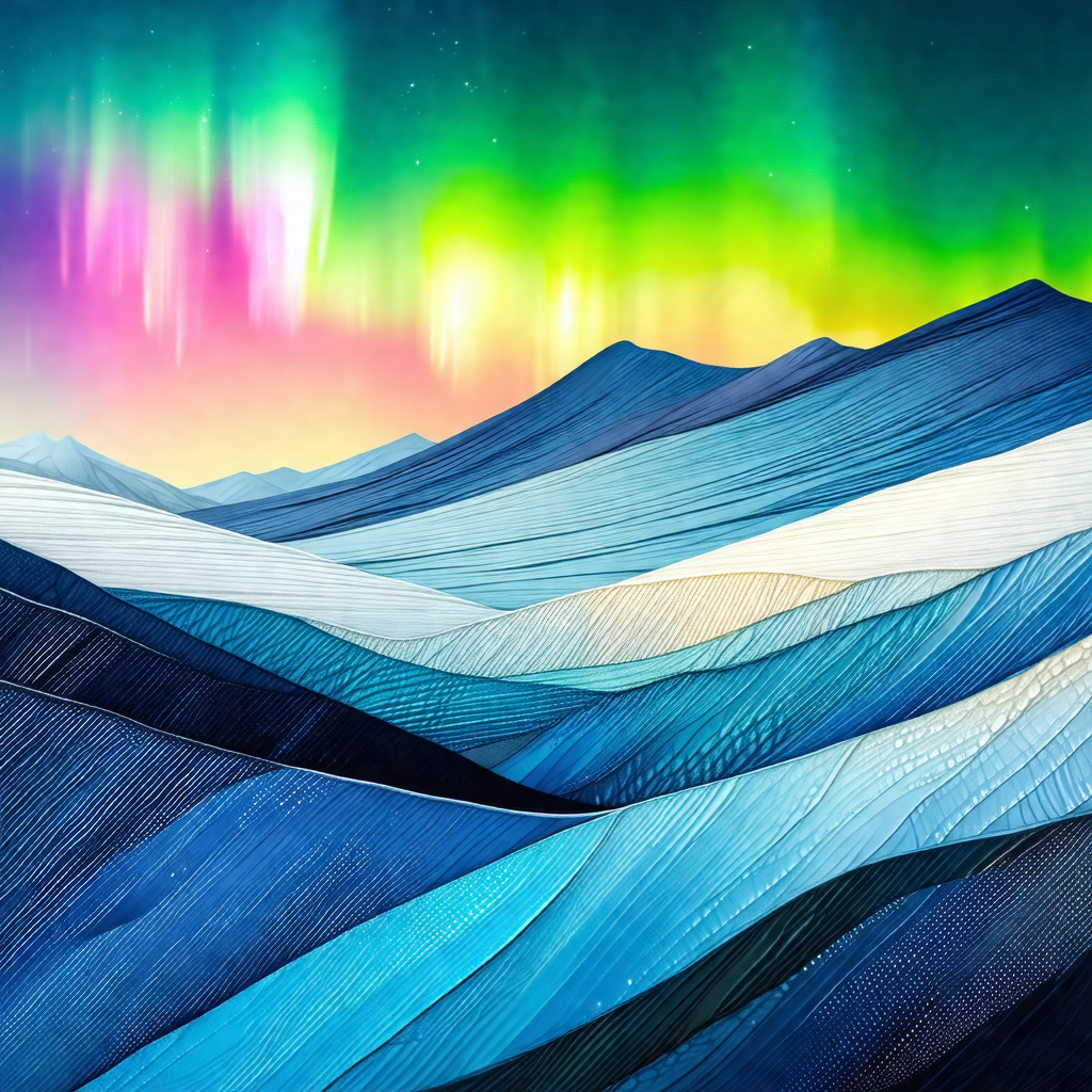 Beautiful mountain range with a vibrant blue and purple sky