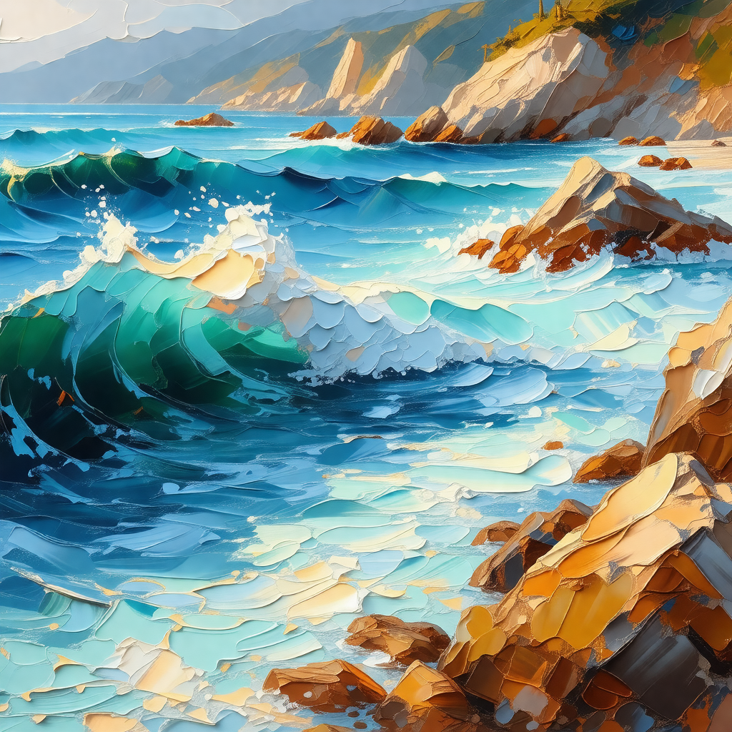 Beautiful beach scene with a large body of water, likely ...
