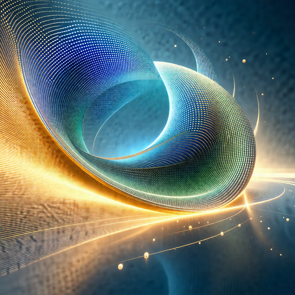 Blue and yellow spiral design, which appears to be a part...