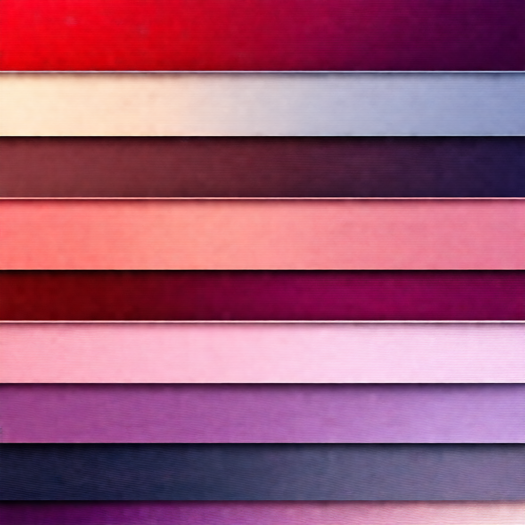 Close-up of a row of six different colored stripes