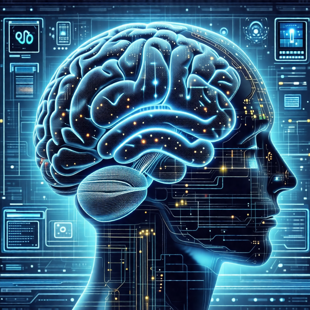 Close-up of a human head, focusing on the brain and the s...