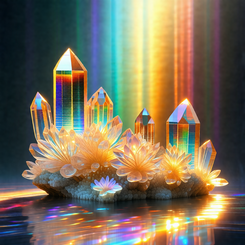 Beautifully crafted crystal structure, resembling a flowe...