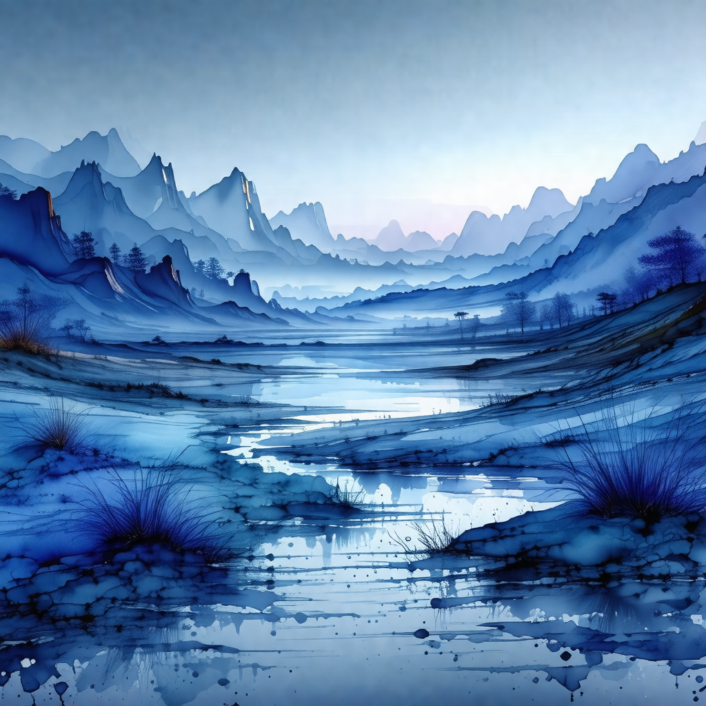 Painting of a beautiful mountain landscape