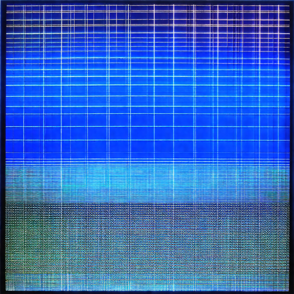 Blue and white checkered pattern, which is reminiscent of...