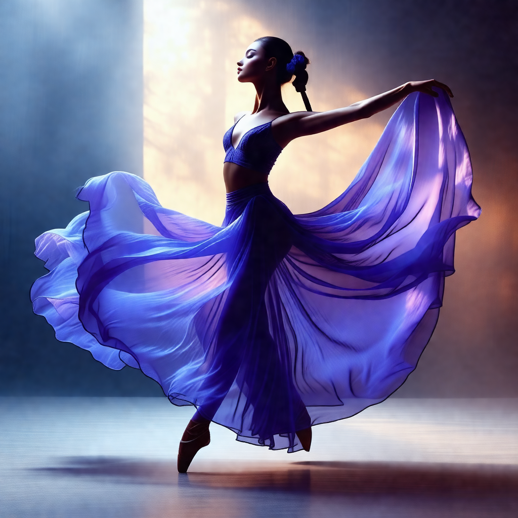 Woman in a purple dress, standing on a stage and performi...