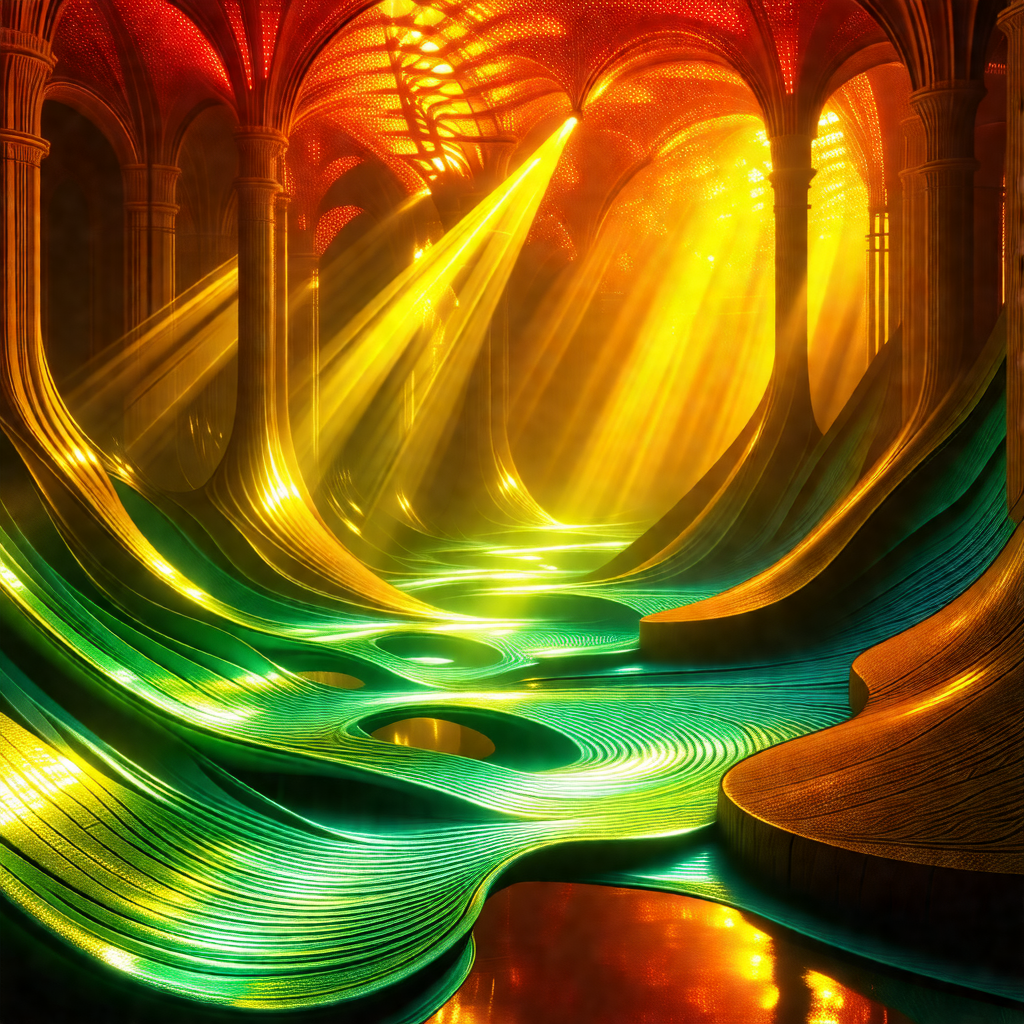 Three-dimensional, computer-generated artwork of a river ...