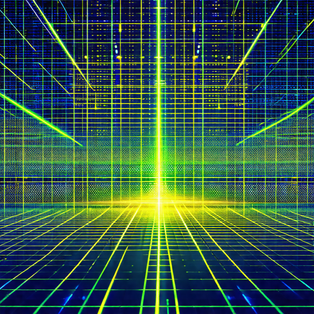 Brightly lit tunnel with a yellow and green color scheme