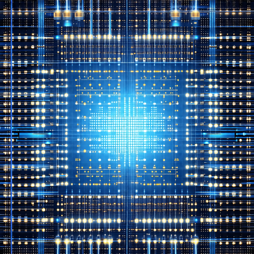 Close-up of a computer screen with a blue background