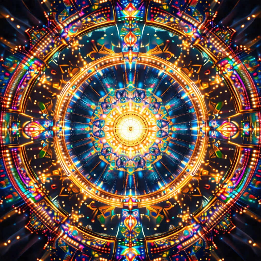 Colorful, swirling pattern that resembles a kaleidoscope