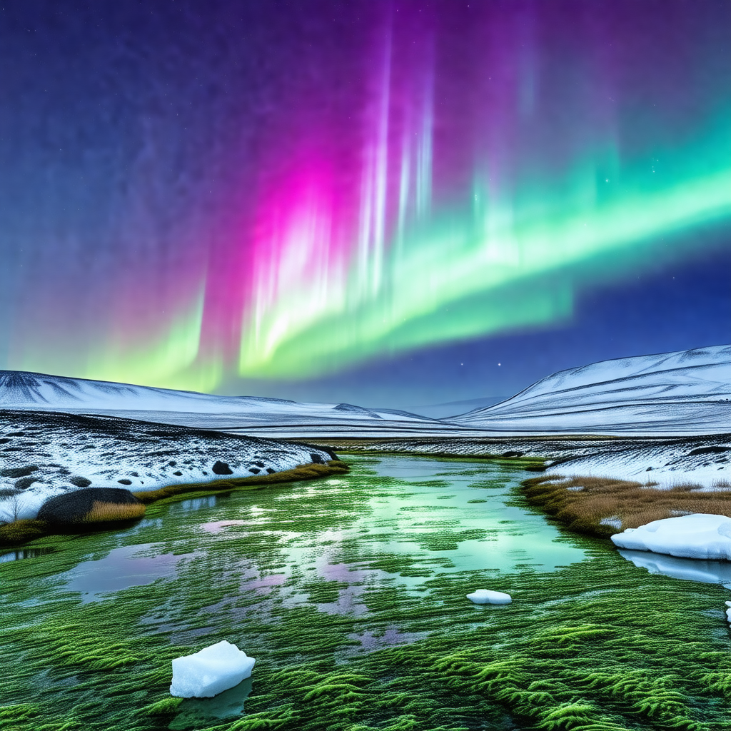 Captures a beautiful scene of a river flowing through a m...