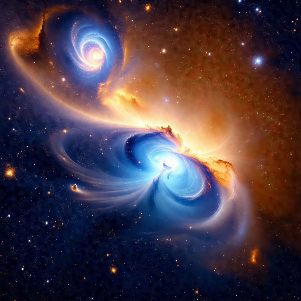 Beautiful and colorful nebula, which is a cloud of gas an...