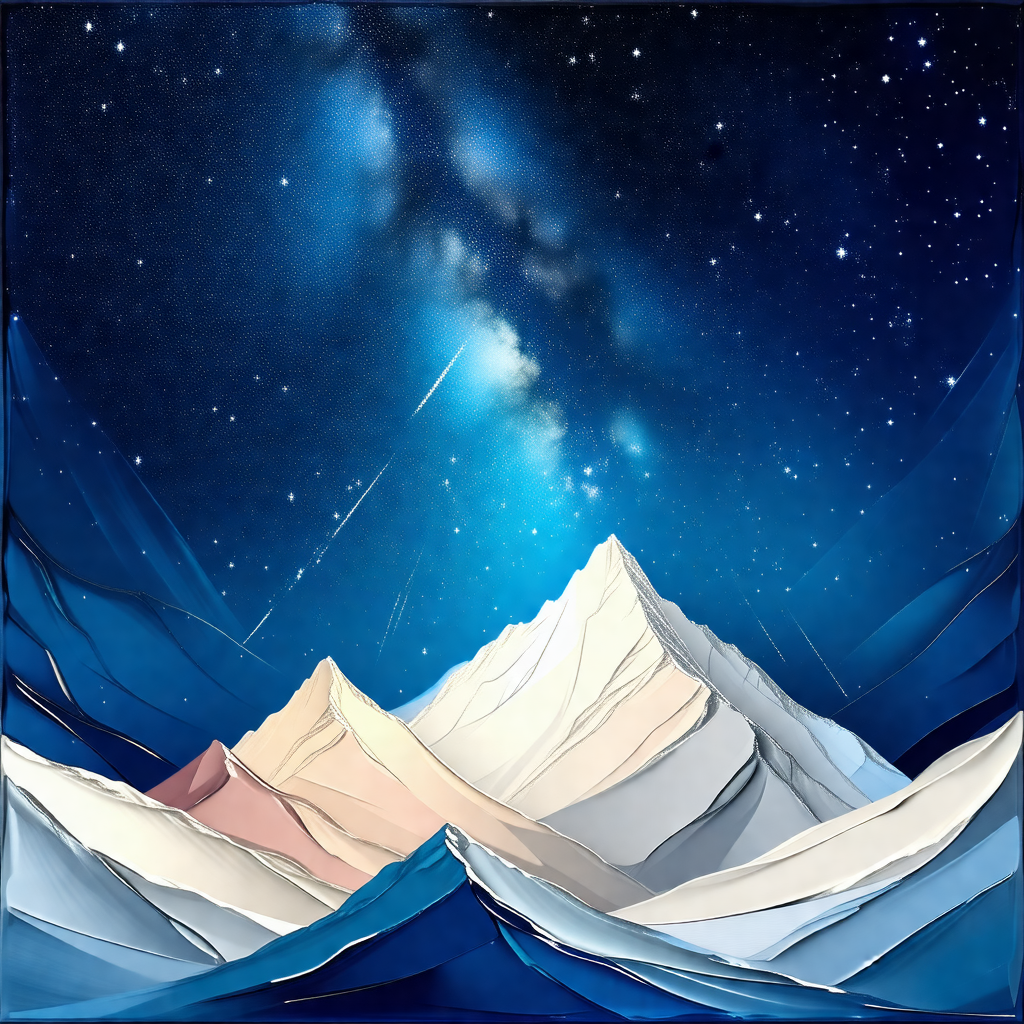 Beautiful nighttime scene with a mountain range in the ba...